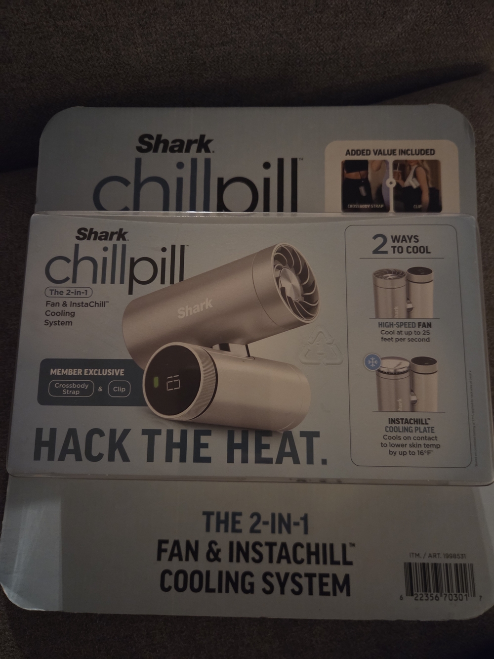Shark ChillPill 2-in-1 Personal Fan & InstaChill Cooling System - Silver